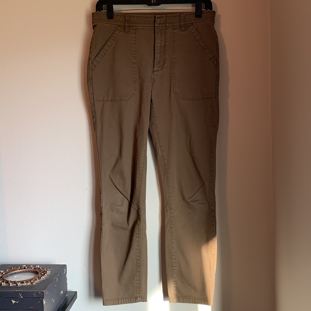 JCREW Olive Green Patch Pocket Slim Stretch Pants